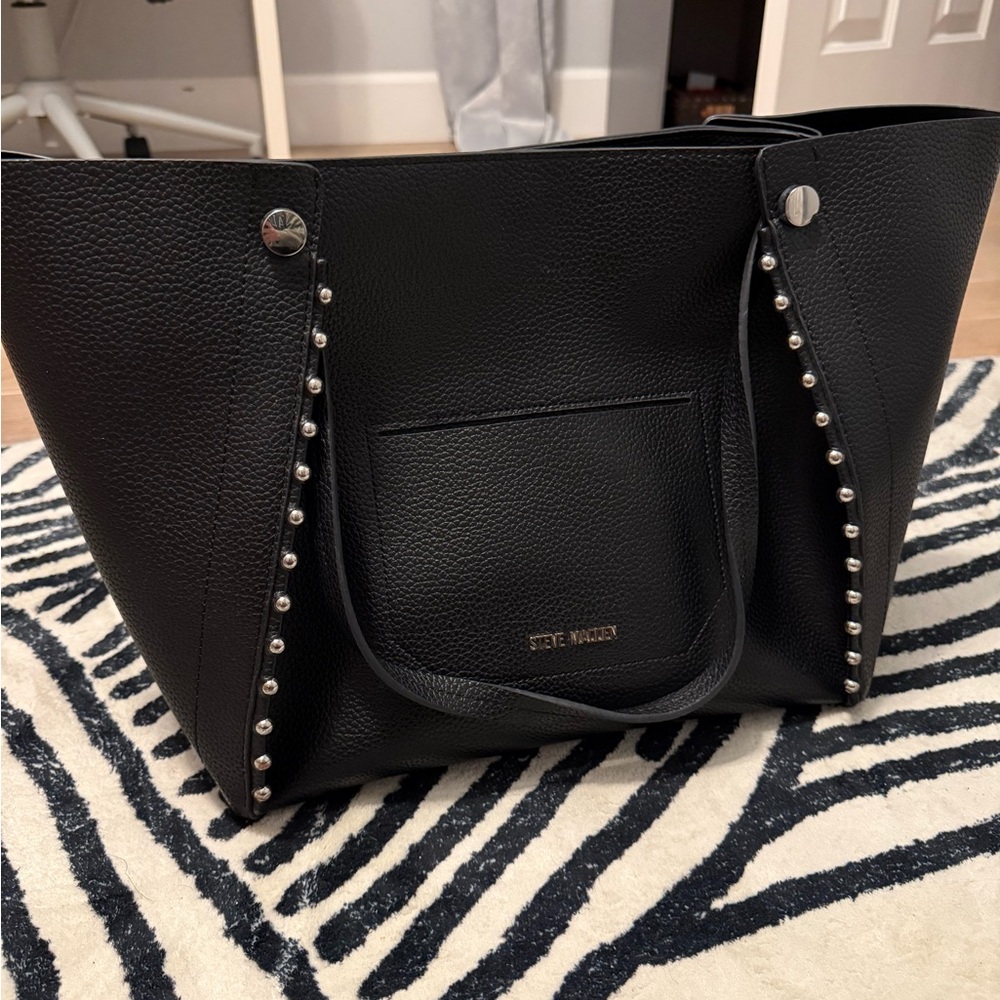 Steve Madden Black Tote with Silver Studs